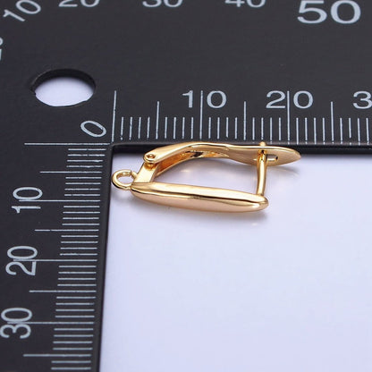 Huggie Hoop One-Touch Hoop Earring Findings in 18K Gold Plating, Earring Hoop with Open Link Ring Z-165 Z-166