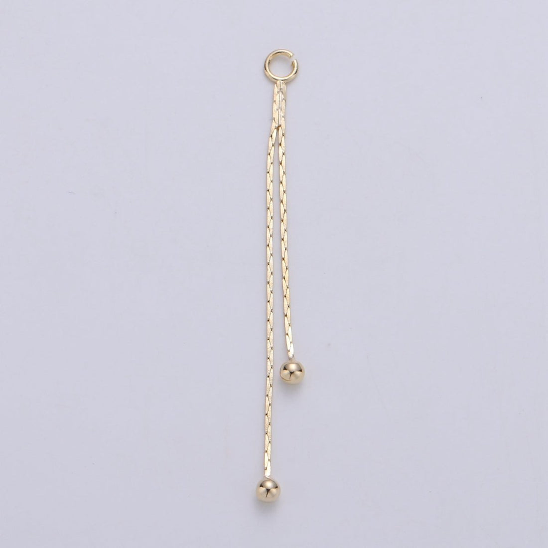Hypoallergenic 44mm Gold Cobra Chain Beaded Double Strand Tassel Charm Supply Fringe Jewelry | K-420