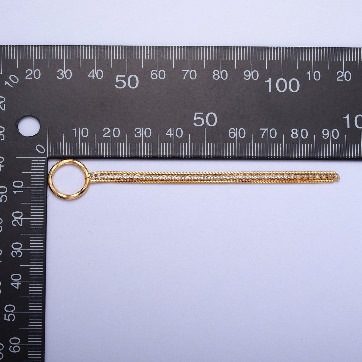 Hypoallergenic 93.5mm Double Snake Omega &amp; Tennis Chain with One Large Loop Tassel Charm Supply For Jewelry DIY Making L-834