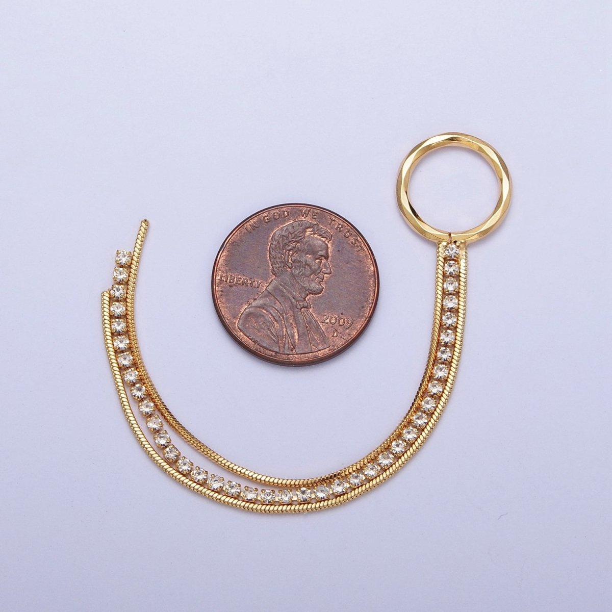 Hypoallergenic 93.5mm Double Snake Omega &amp; Tennis Chain with One Large Loop Tassel Charm Supply For Jewelry DIY Making L-834
