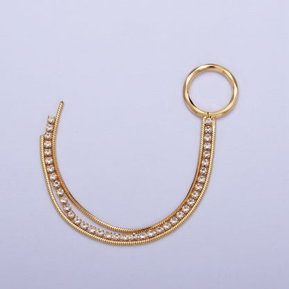 Hypoallergenic 93.5mm Double Snake Omega &amp; Tennis Chain with One Large Loop Tassel Charm Supply For Jewelry DIY Making L-834