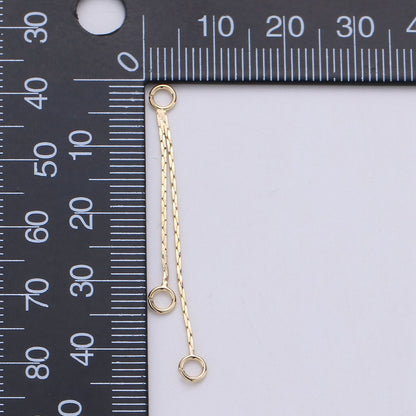 Hypoallergenic Gold Cobra Chain Double Loop Tassel Charm Supply | K-425