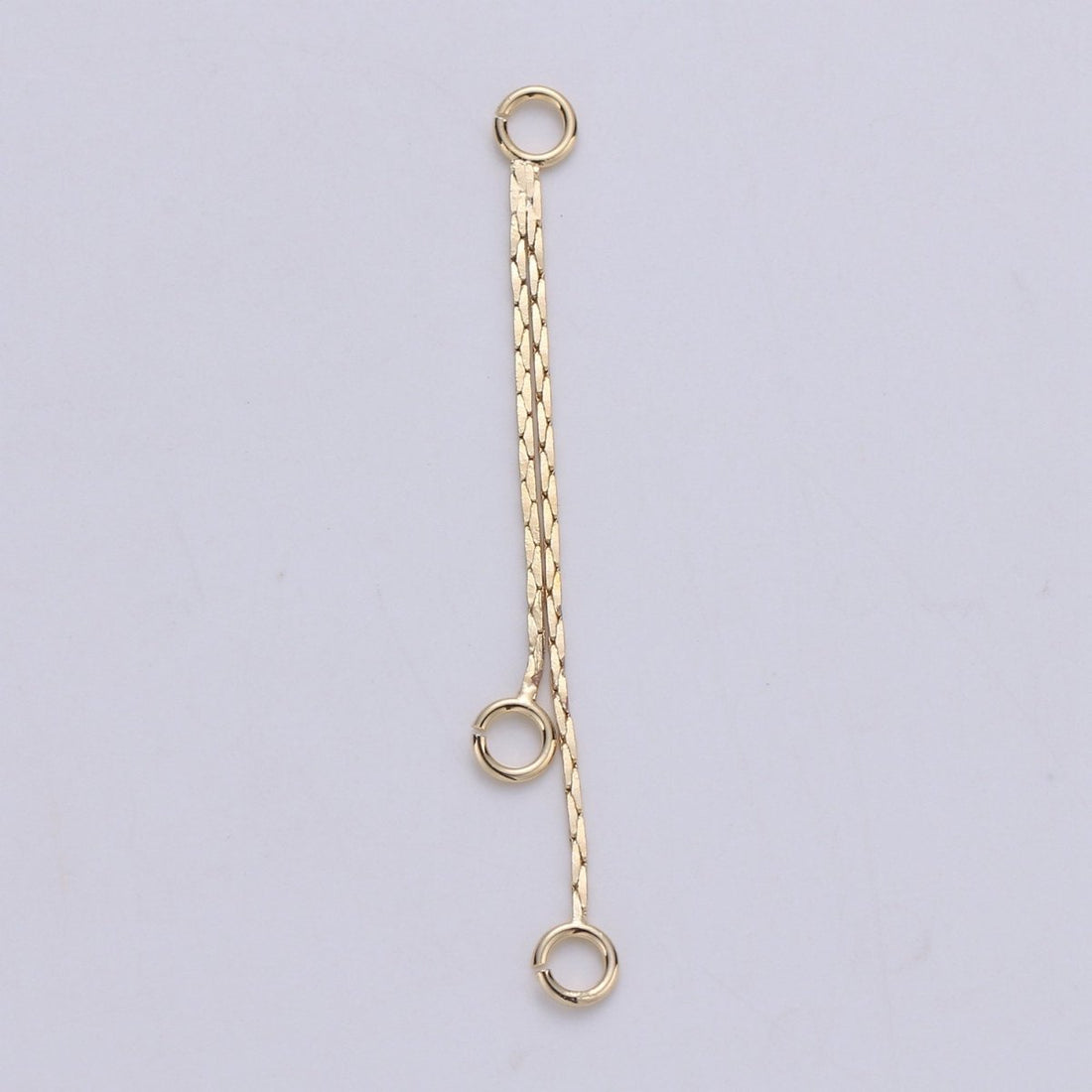 Hypoallergenic Gold Cobra Chain Double Loop Tassel Charm Supply | K-425