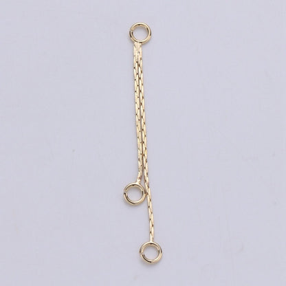 Hypoallergenic Gold Cobra Chain Double Loop Tassel Charm Supply | K-425