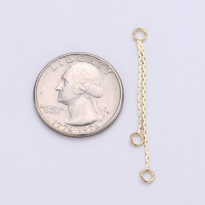 Hypoallergenic Gold Cobra Chain Double Loop Tassel Charm Supply | K-425