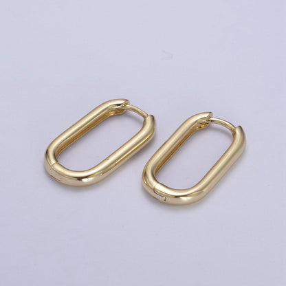 Hypoallergenic Oval gold hoops, rectangular gold Filled hoop earring, Minimalist Elegant hoops, Classic hoops, sophisticated Everyday Jewelry hoops T-270