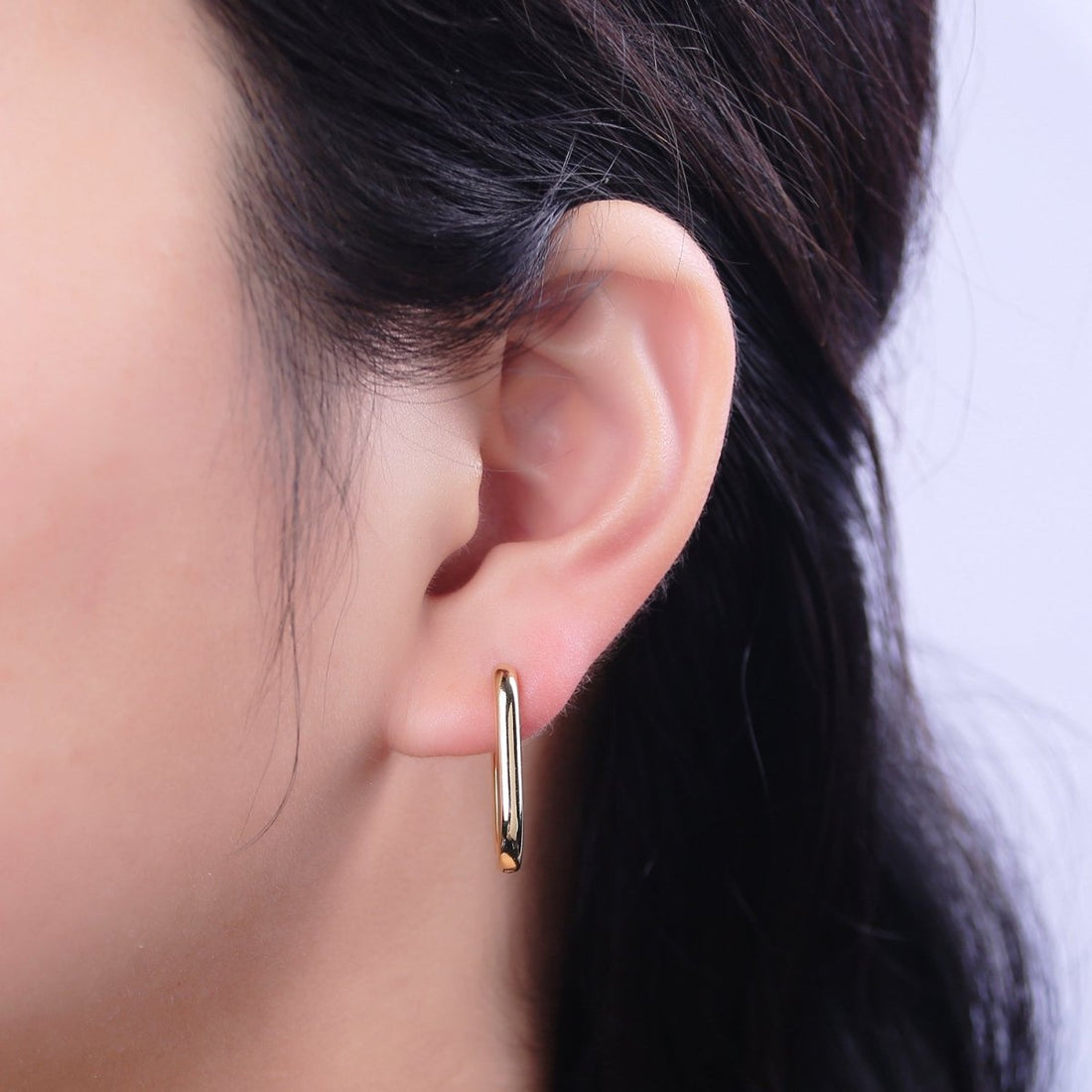 Hypoallergenic Oval gold hoops, rectangular gold Filled hoop earring, Minimalist Elegant hoops, Classic hoops, sophisticated Everyday Jewelry hoops T-270