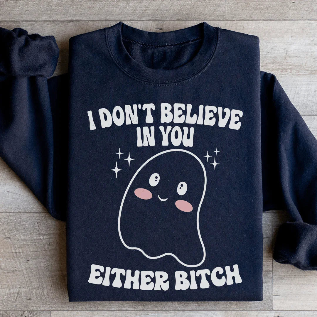 Spooky Season Ghost Graphic Fleece Pullover – \"I Don&