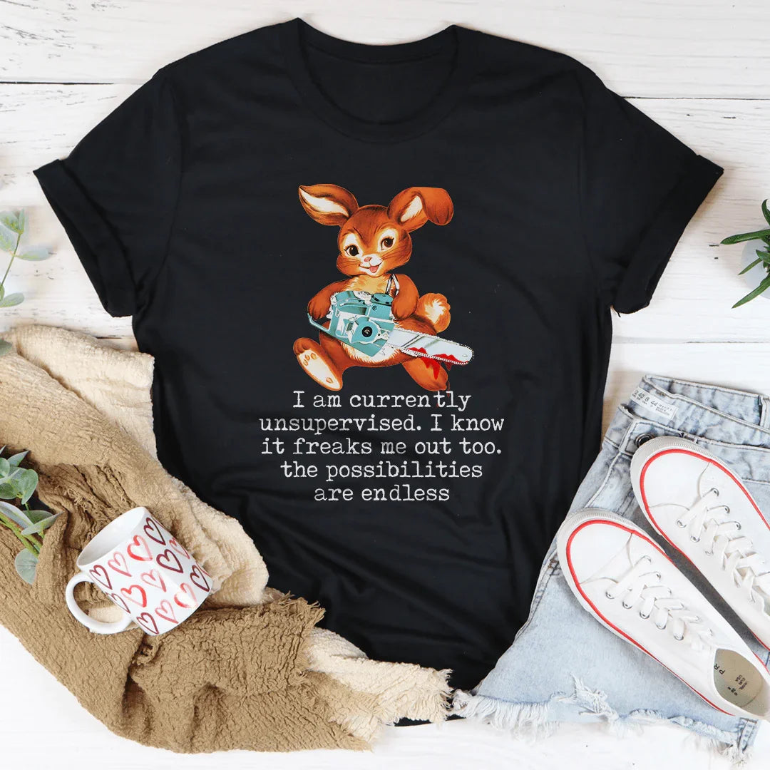 Bunny With A Chainsaw Tee