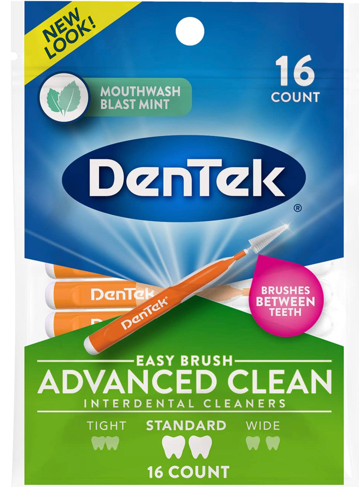 DenTek Easy Brush Interdental Cleaners – Mint, 16 Count