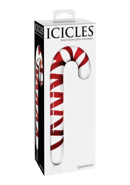 Icicles No. 59 Candy Cane Glass Massager Elegant Hand-Blown