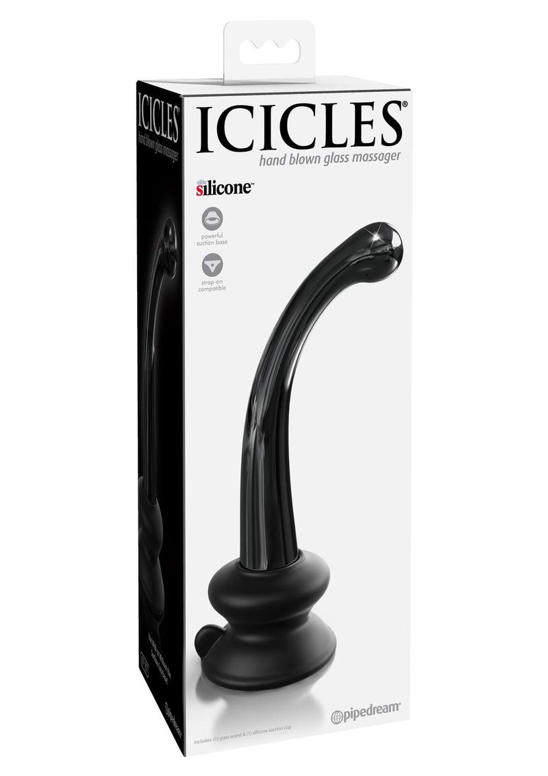 Icicles No. 87 Glass G-Spot Wand Bendable Silicone Suction Cup
