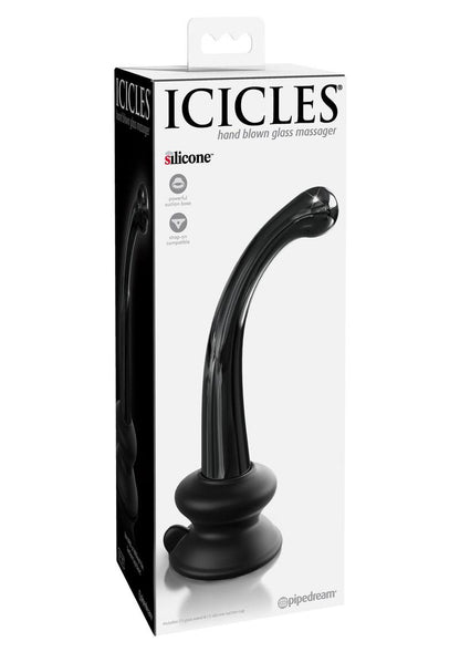 Icicles No. 87 Glass G-Spot Wand Bendable Silicone Suction Cup