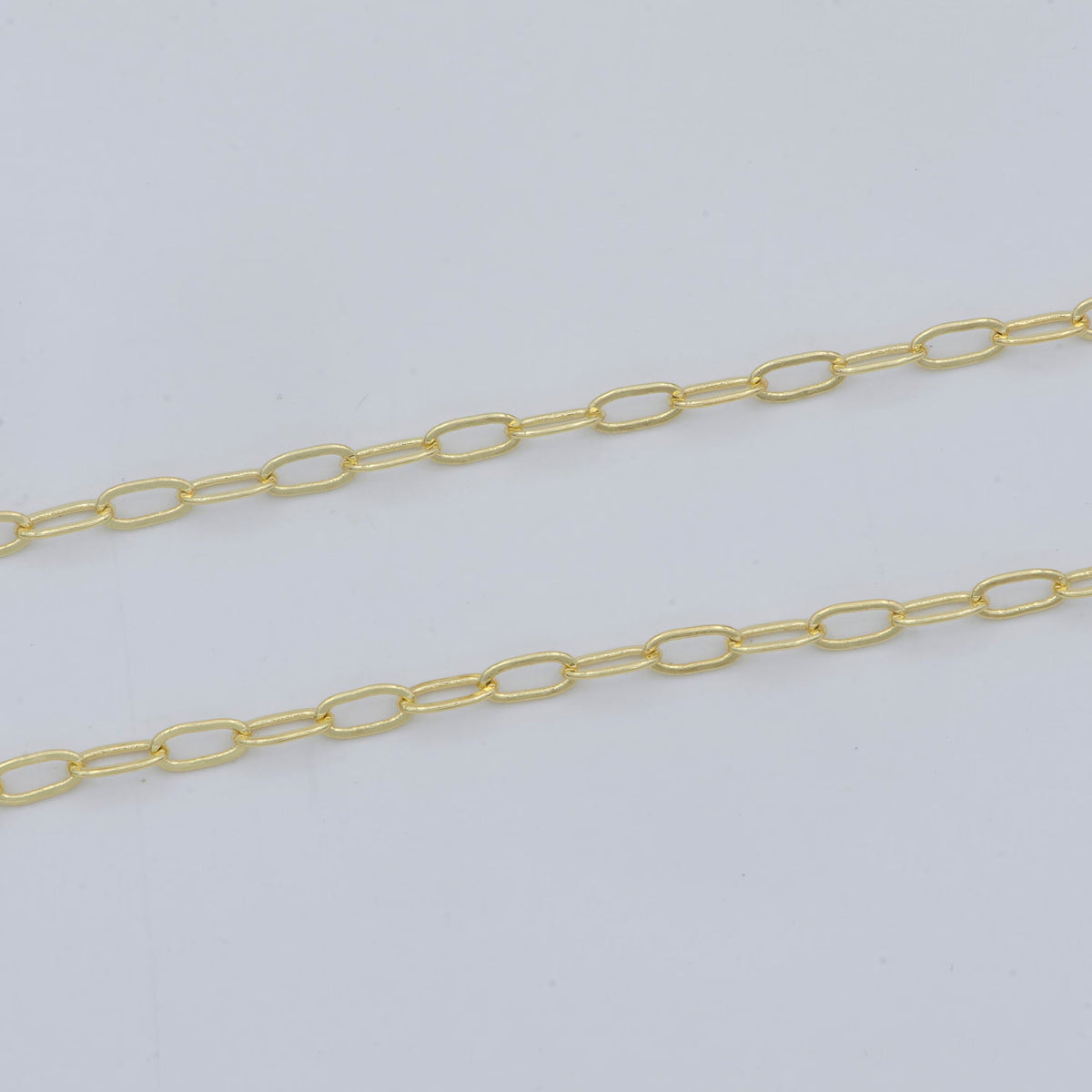 24K Gold Filled 5mm Minimalist Paperclip Unfinished Chain by Yard | Roll-00471