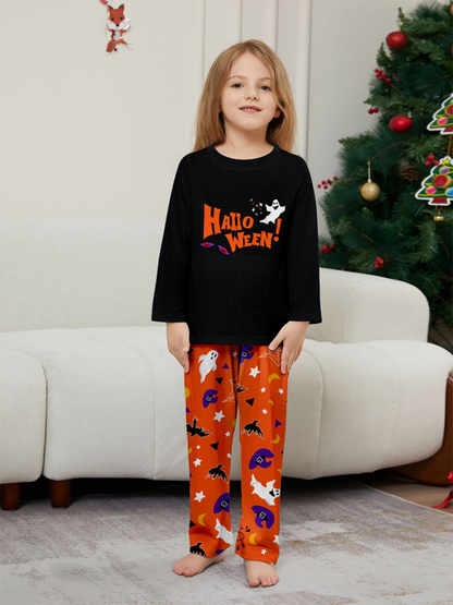 Modern Halloween parent-child pajamas set of long-sleeved two-piece devil&