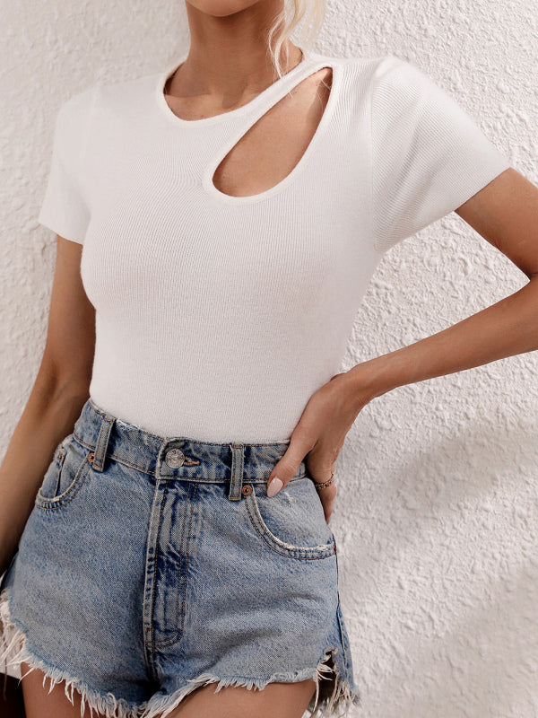 Modern Solid Color Loose Digging Fashion Sexy Slim Women&