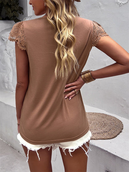Modern Flying Sleeve V-Neck Knitted Sweater Top