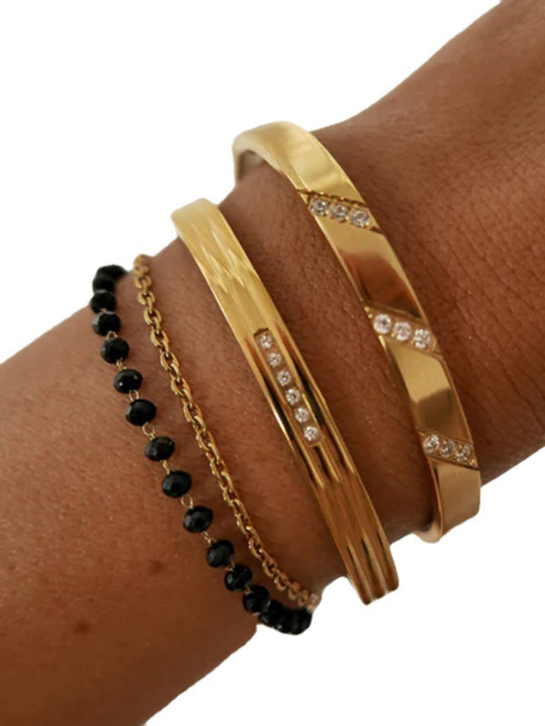 Titanium steel open bracelet women&