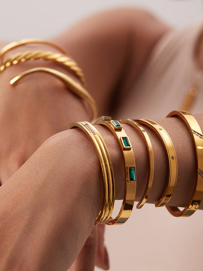 Titanium steel open bracelet women&