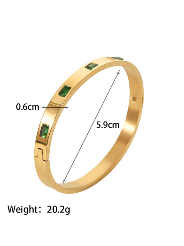 Titanium steel open bracelet women&