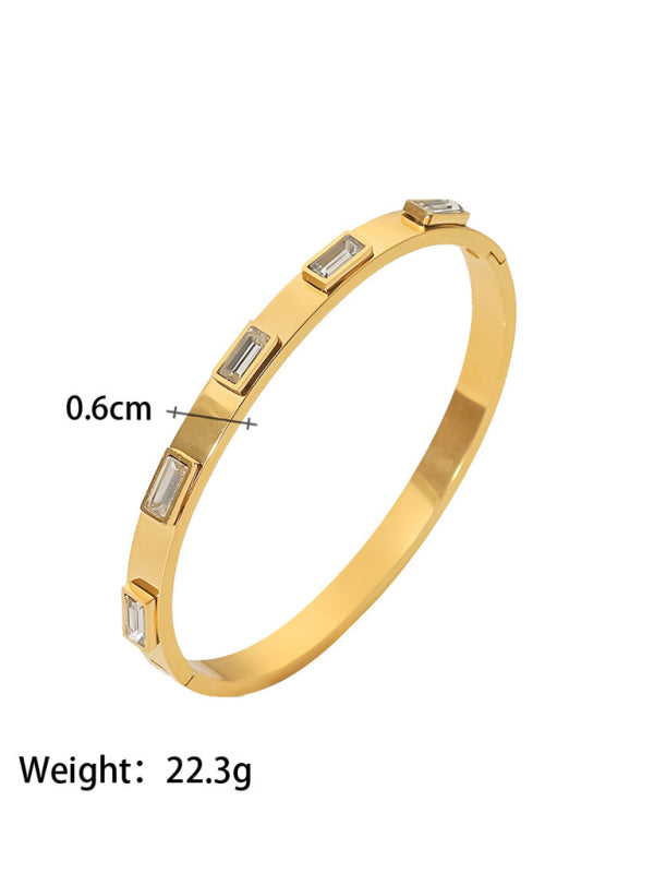 Titanium steel open bracelet women&