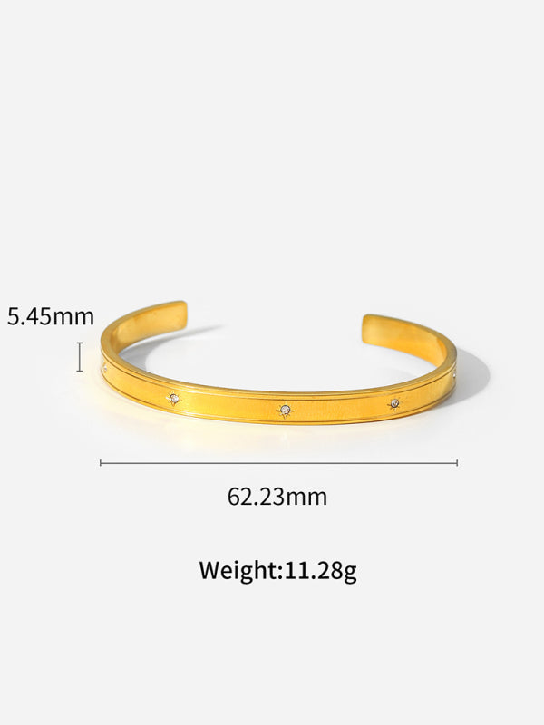 Titanium steel open bracelet women&
