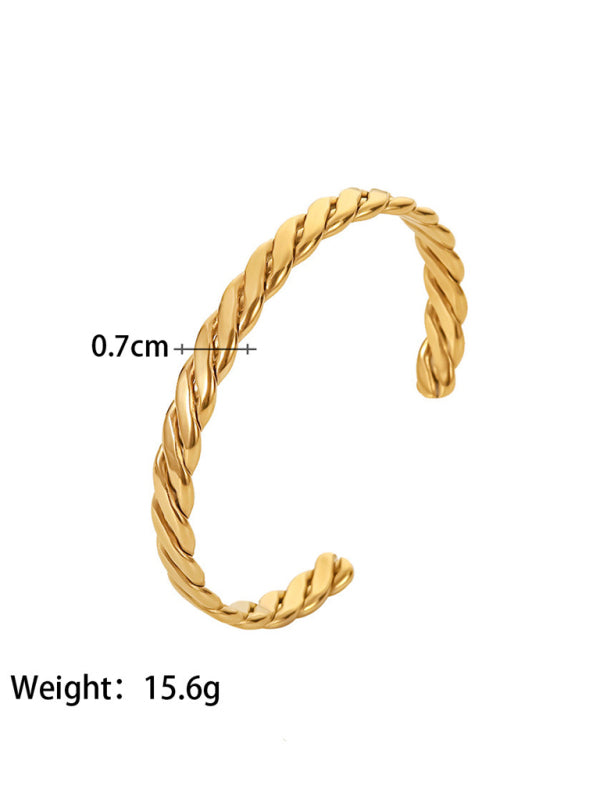 Titanium steel open bracelet women&