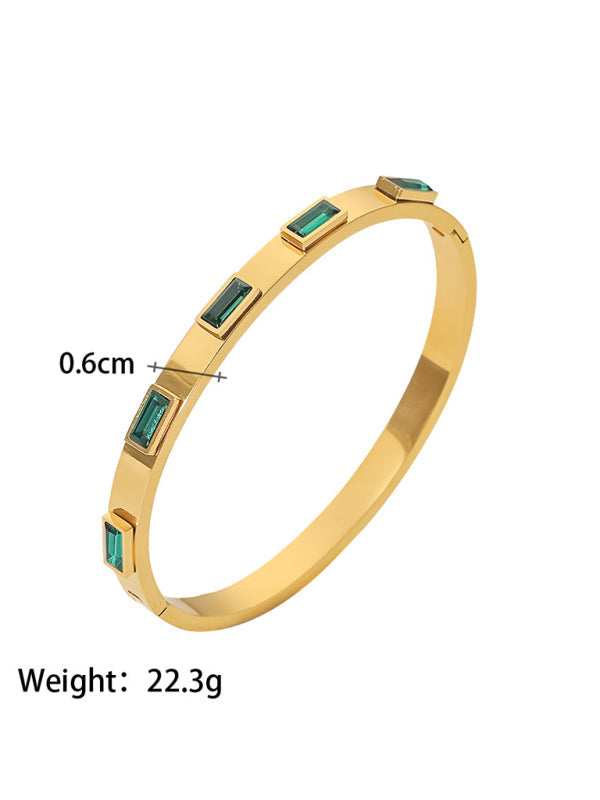 Titanium steel open bracelet women&