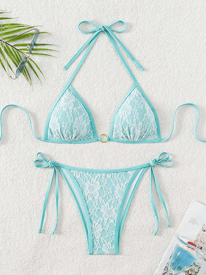 Backless Lace Bikini
