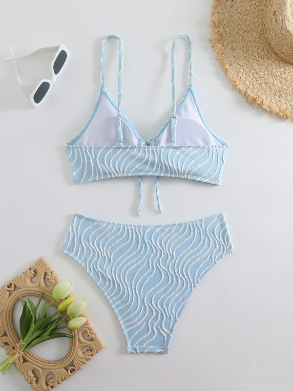 Stripe print bikini