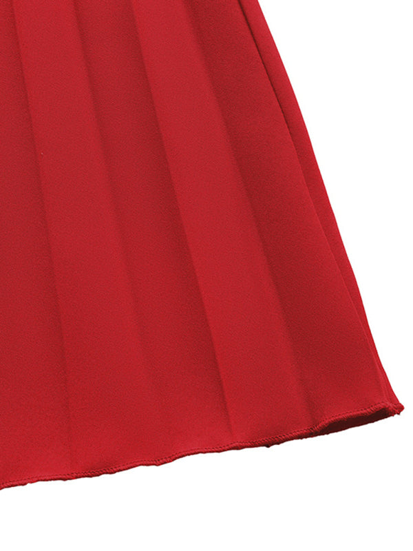 Party elegant sweet style one shoulder long sleeve solid color women&