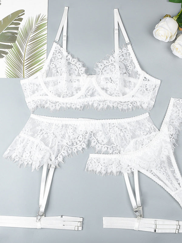 Sexy lace suspenders four-piece set