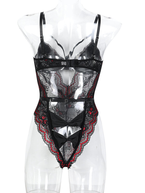 Sexy bodysuit with bow tie at the back