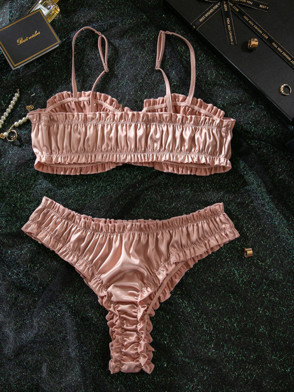 Sexy lingerie set, stretch satin, multi-colored, comfortable home wear