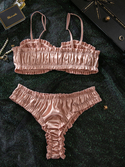 Sexy lingerie set, stretch satin, multi-colored, comfortable home wear