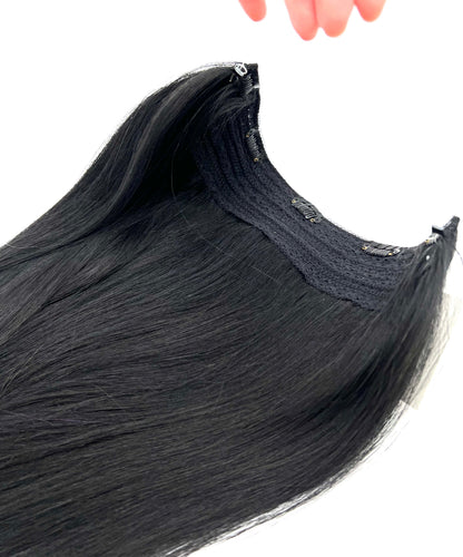 VIP BandX Halo System – 100% Human Hair Extensions, Silky Straight 18" with Clip