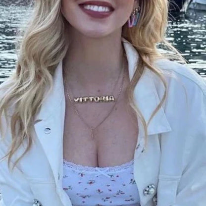 large bubble letter name necklace