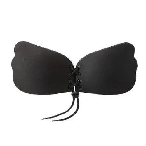Incredible Strapless Invisible Bra Seamless Push Up Silicone Bras For Women Skin Black Lingerie Drawstring Bralette