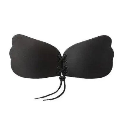 Incredible Strapless Invisible Bra Seamless Push Up Silicone Bras For Women Skin Black Lingerie Drawstring Bralette