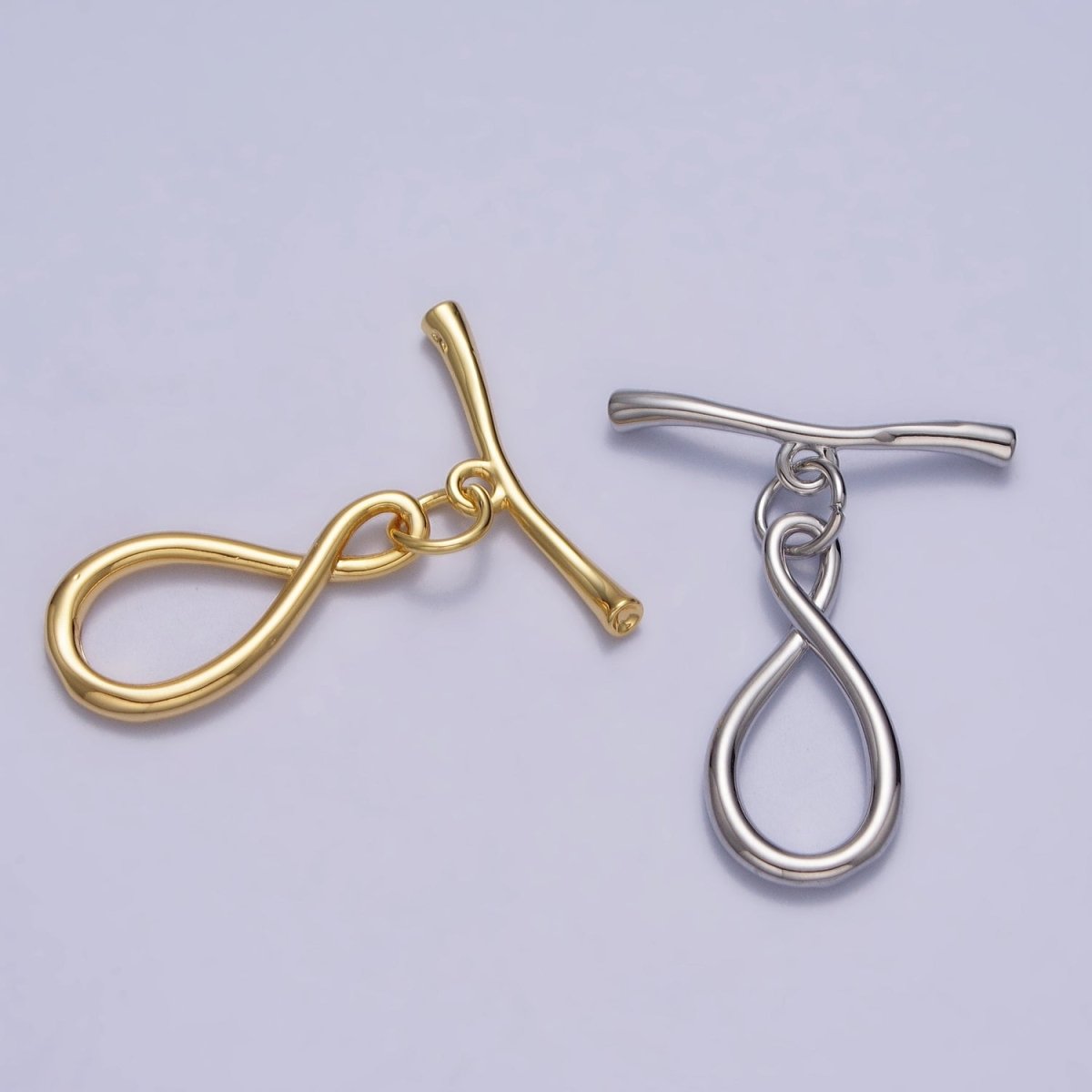 Infinity Coiled Geometric Toggle Clasps Jewelry Closure in Gold &amp; Silver | Z-082 Z-083