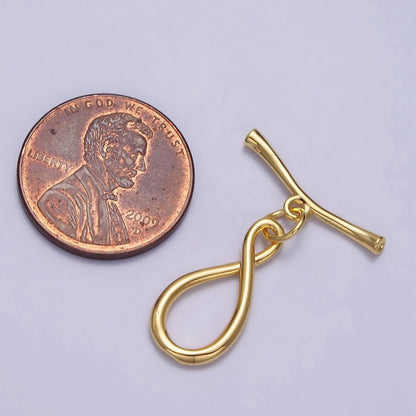Infinity Coiled Geometric Toggle Clasps Jewelry Closure in Gold &amp; Silver | Z-082 Z-083