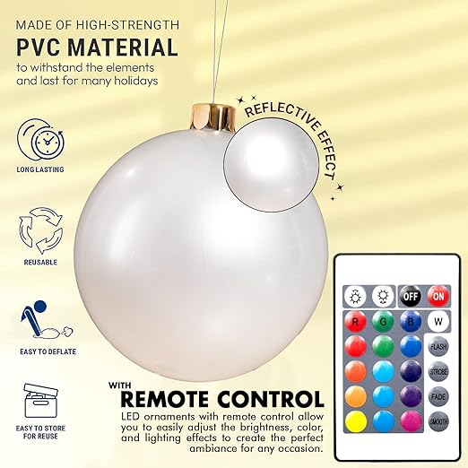 Inflatable Oversized Ornaments Balls Outdoor Indoor Light up LED