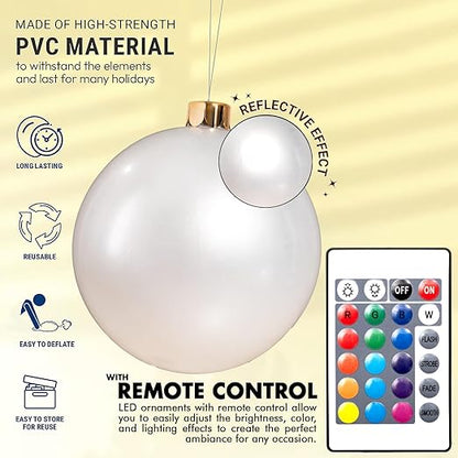 Inflatable Oversized Ornaments Balls Outdoor Indoor Light up LED