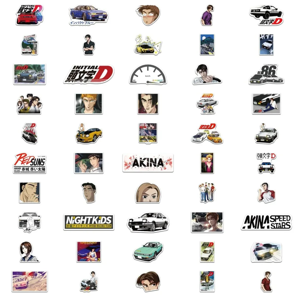 Initial D Anime Stickers - 10/30/50/100PCS