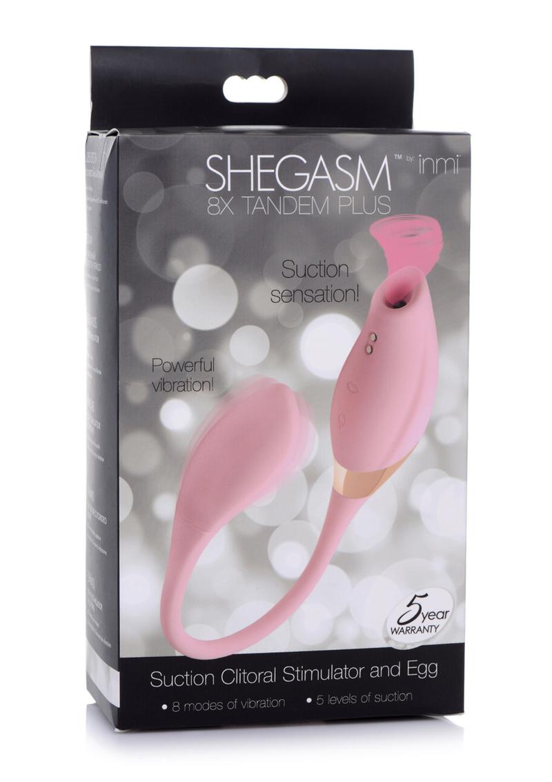 Shegasm Tandem Plus Silicone Suction Clitoral Stimulator &amp; Vibrating Egg