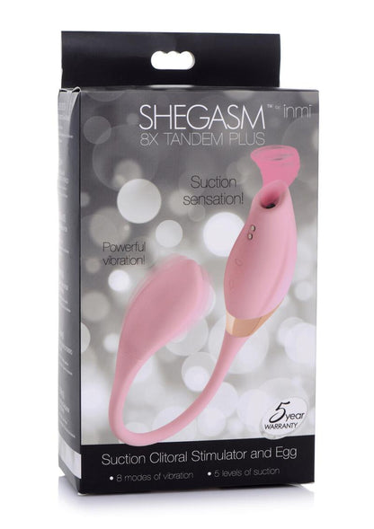 Shegasm Tandem Plus Silicone Suction Clitoral Stimulator &amp; Vibrating Egg