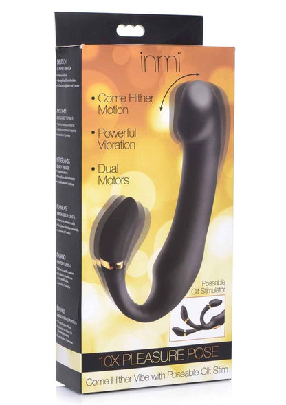 INMI 10X Pleasure Pose Come Hither Vibe with Poseable Clit Stimulator