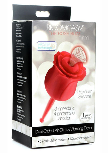 Bloomgasm The Rose Buzz by Inmi Dual-Ended Air-Stim and Vibrating Rose