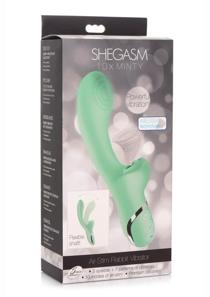Shegasm Minty Air Stim Rechargeable Rabbit Vibe