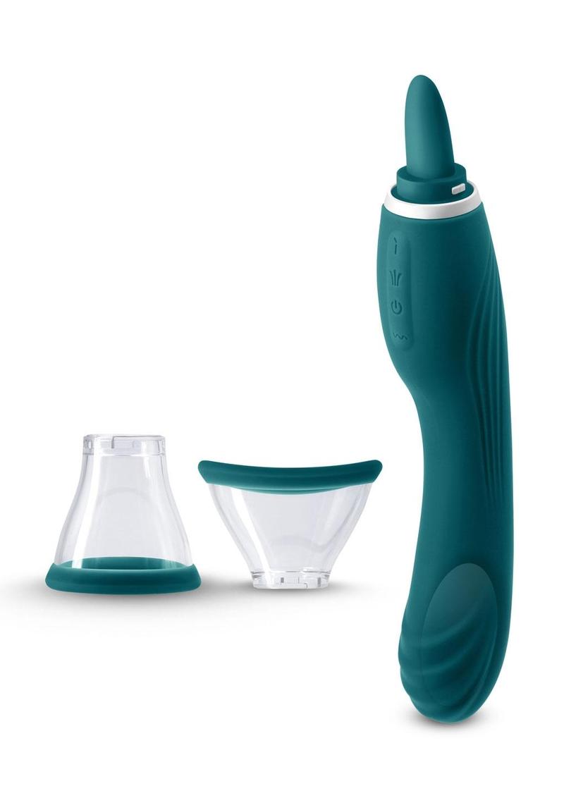 Inya Triple Delight Rechargeable Silicone Vibrator with Suction Cups
